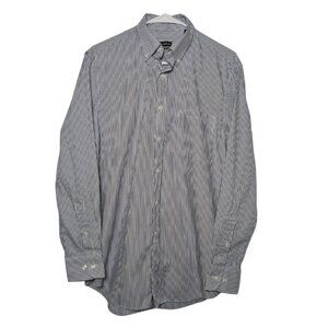 Van Heusen Men’s Blue and White Pinstripe Button Down Shirt 15 32/33 Regular Fit